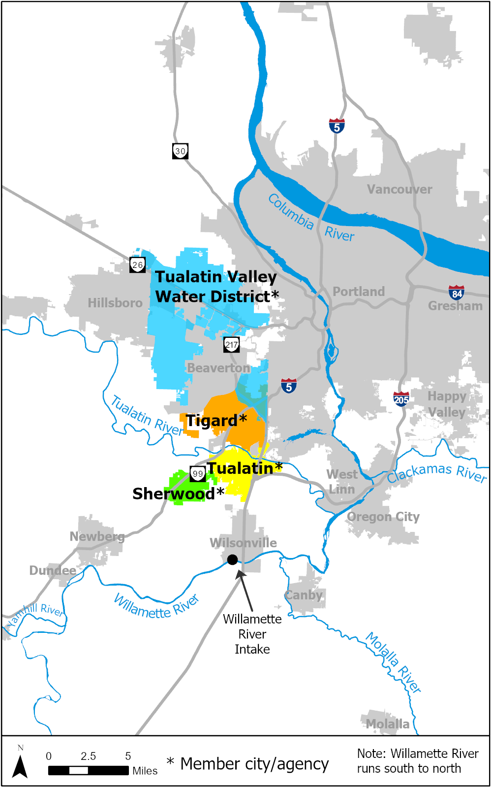 The Willamette River Tualatin Valley Water District Oregon